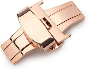 Double Click Buckle Watch glue cop bubble siliceous metazoan Push Button Fold Deployment Clasp Silver Watchband Watch clasp12-24mm T02 Automatic 