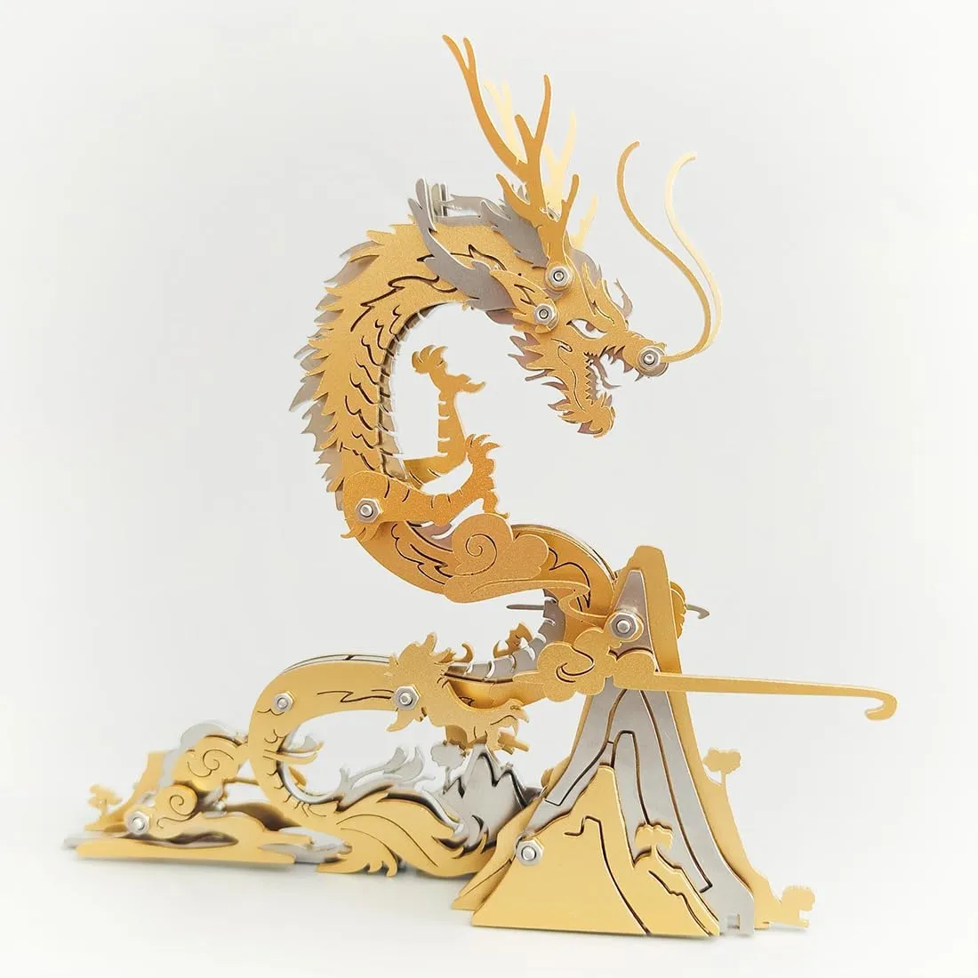 Dragon$ 92PCS Metal Steampunk Puzzle Animal Mechanical DIY Assembly Model Kit burst hamper abrasion environmentally contract botany Gifts 3D Metal Puzzle Dragon for Adults$ Chinese Dragon 3D Metal Model Kit 3D Jigsaw Puzzle 