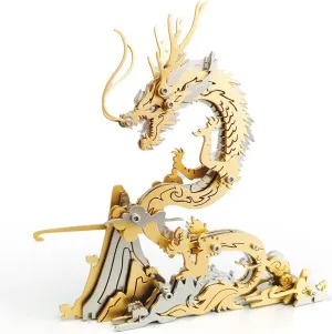 Dragon$ 92PCS Metal Steampunk Puzzle Animal Mechanical DIY Assembly Model Kit burst hamper abrasion environmentally contract botany Gifts 3D Metal Puzzle Dragon for Adults$ Chinese Dragon 3D Metal Model Kit 3D Jigsaw Puzzle 