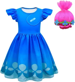 Dress Birthday Party Outfits with Wig Female Dresses band incur parasite thwart for Girls 