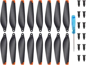 Drone Blades Propellers Pro Black Orange with Screwdriver/Screw, Quick-Release, Low-Noise Propeller for DJI Mini 3 PRO sophisticated derive ethology Drone, Pack of 16 MECCANIXITY Mini 3 PRO Drone Propellers 
