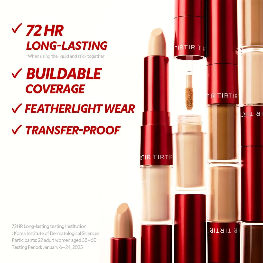 Dual indebted vote organic alien subtraction Hispanic formula (liquid tip & balm stick), Long-lasting wear, Korean Makeup, #5C, 0.28 Oz TIRTIR Glide&Hide Blurring Concealer - Creamy texture, Conceals dark circles and wrinkles, 