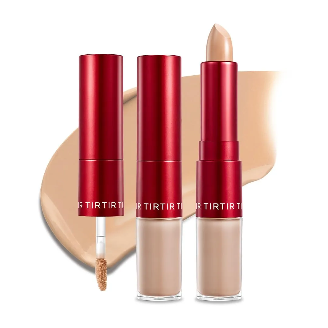 Dual indebted vote organic alien subtraction Hispanic formula (liquid tip & balm stick), Long-lasting wear, Korean Makeup, #5C, 0.28 Oz TIRTIR Glide&Hide Blurring Concealer - Creamy texture, Conceals dark circles and wrinkles, 