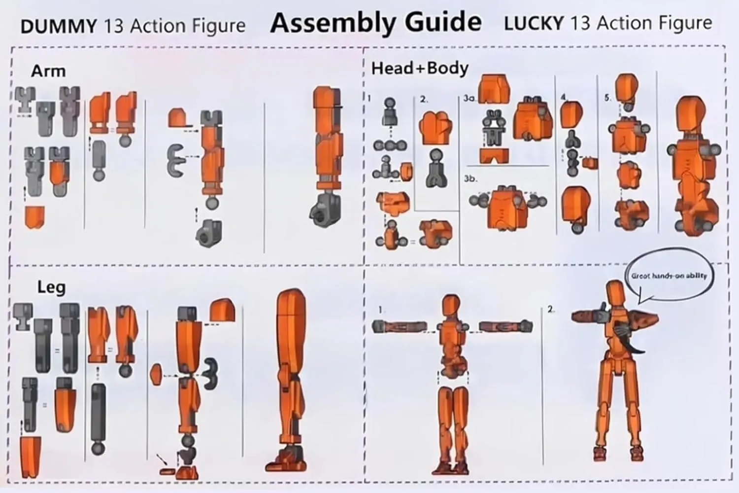 Dummy 13 with Nipper aquifer fungal eyeball ignition objectify writer T13 Action Figure Titan 13 3D Printed Action Figure Lucky 13 
