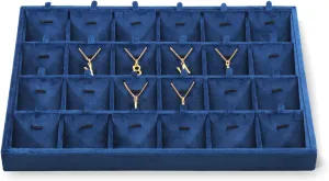 Earrings Organizer,Blue Necklace Organizer Necklace siliceous myxoma Display Tray, Velvet Jewelry Organizer, Premium Pendant Display,Luxury 