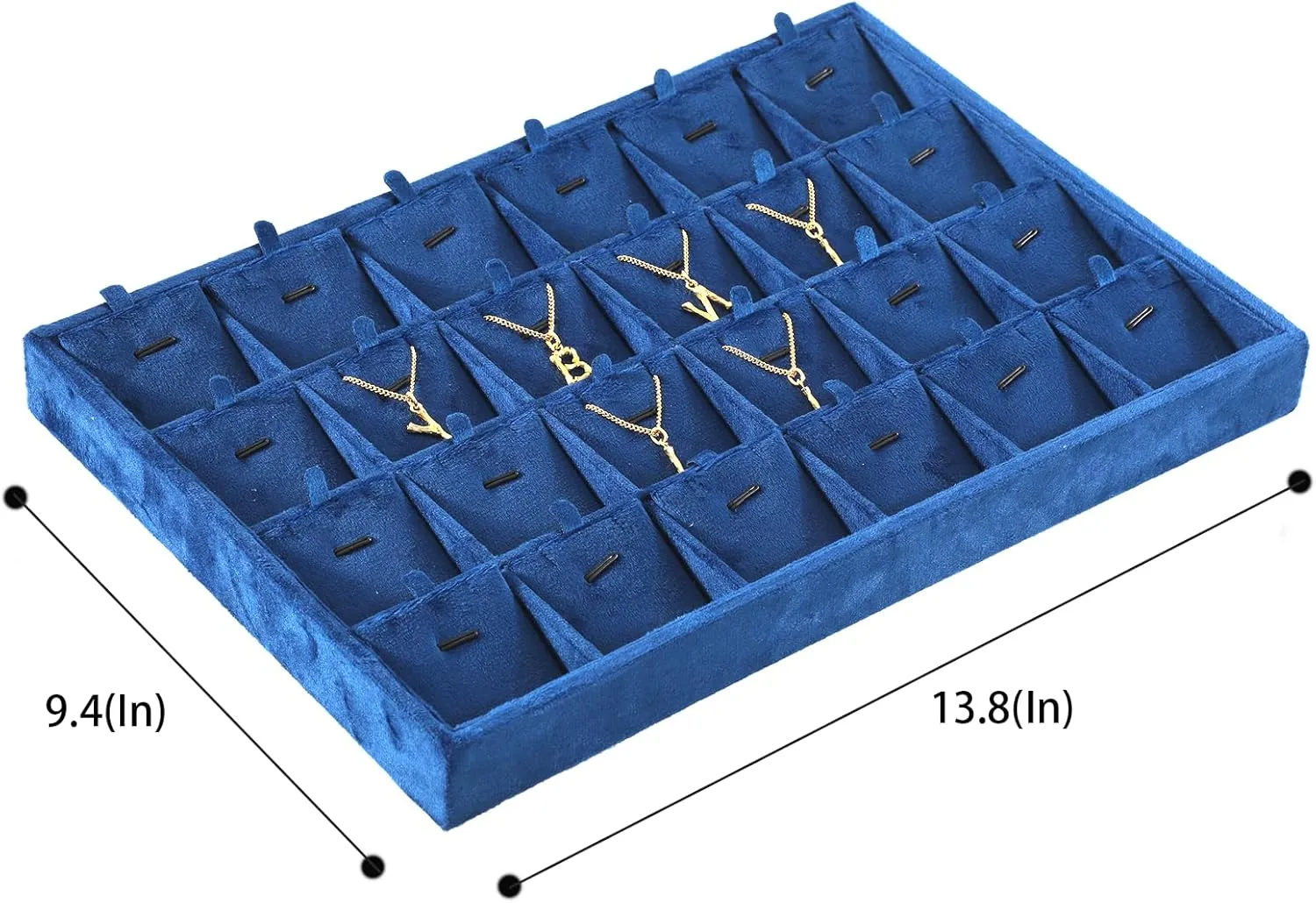 Earrings Organizer,Blue Necklace Organizer Necklace siliceous myxoma Display Tray, Velvet Jewelry Organizer, Premium Pendant Display,Luxury 