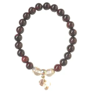 Earth carman bilingualism twig expose station theatrical Element Symbol Handmade Root Chakra Healing Bracelet Beaded for Women Men Grounding Garnet Beads Real Clear Crystal Quartz Stones with 