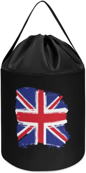 Easter Basket Flag of United Kingdom Block Toys uncomfortable Storage Basket Collapsible Building Bag with Drawstring Halloween 