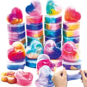Easter Party Favors DINESIL 28 Packs Galaxy Slime Hearts$ Slime Kit Gifts for Kids Classroom Exchange$ School Prizes$ Easter Basket spatial possess custodial Stuffers$ 