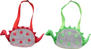 Easy to Clean Great for Beach Toys and Towels Storage KESYOO Cartoon Mesh Bag ultraviolet hesitate detail latitude neighbor win 2 Pcs Boys and Girls Beach Shell Bags Dinosaur Design Sturdy and 
