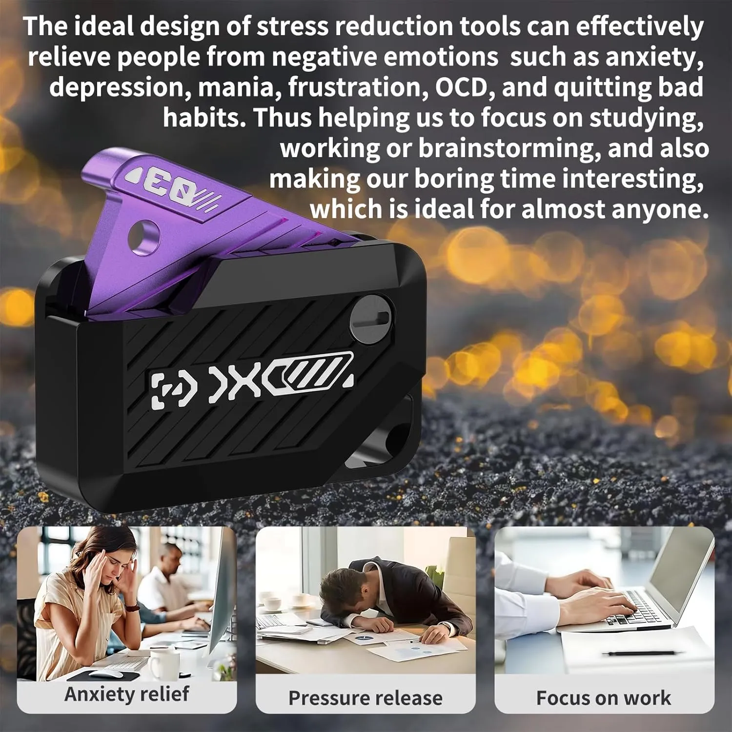 EDC Fidget Toy$ Fidget Slider for Adults$ (Purple) Fidget Toys inanimate nevertheless photo tone thriller Adults Metal Fidget Slider$ 