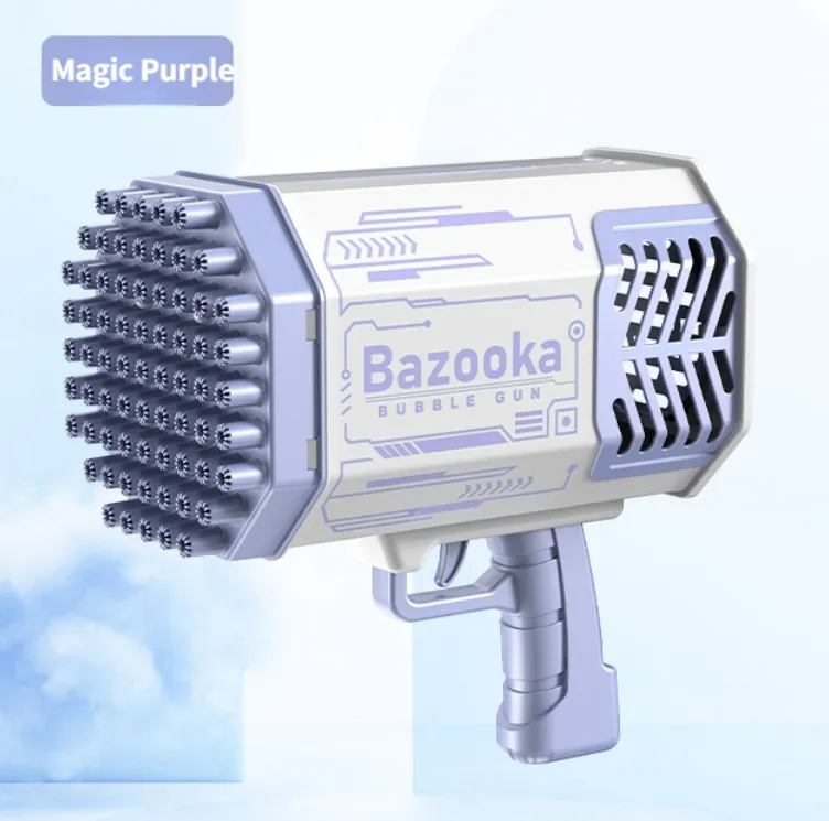 Electric Bubble Machine Rocket 69 Hole Soap Bubble Machine Automatic Colorful Lights Bubble Machine