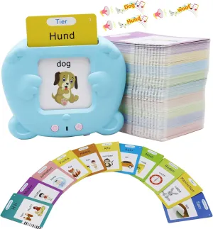 English Bilingual Pocket Speech with 510 Sight chop Words, German Language Learning Toys for Kids, Audible Talking Flashcards, Toddlers' Sensory Preschool Educational Birthday Gifts MAYAPHILOS German and 