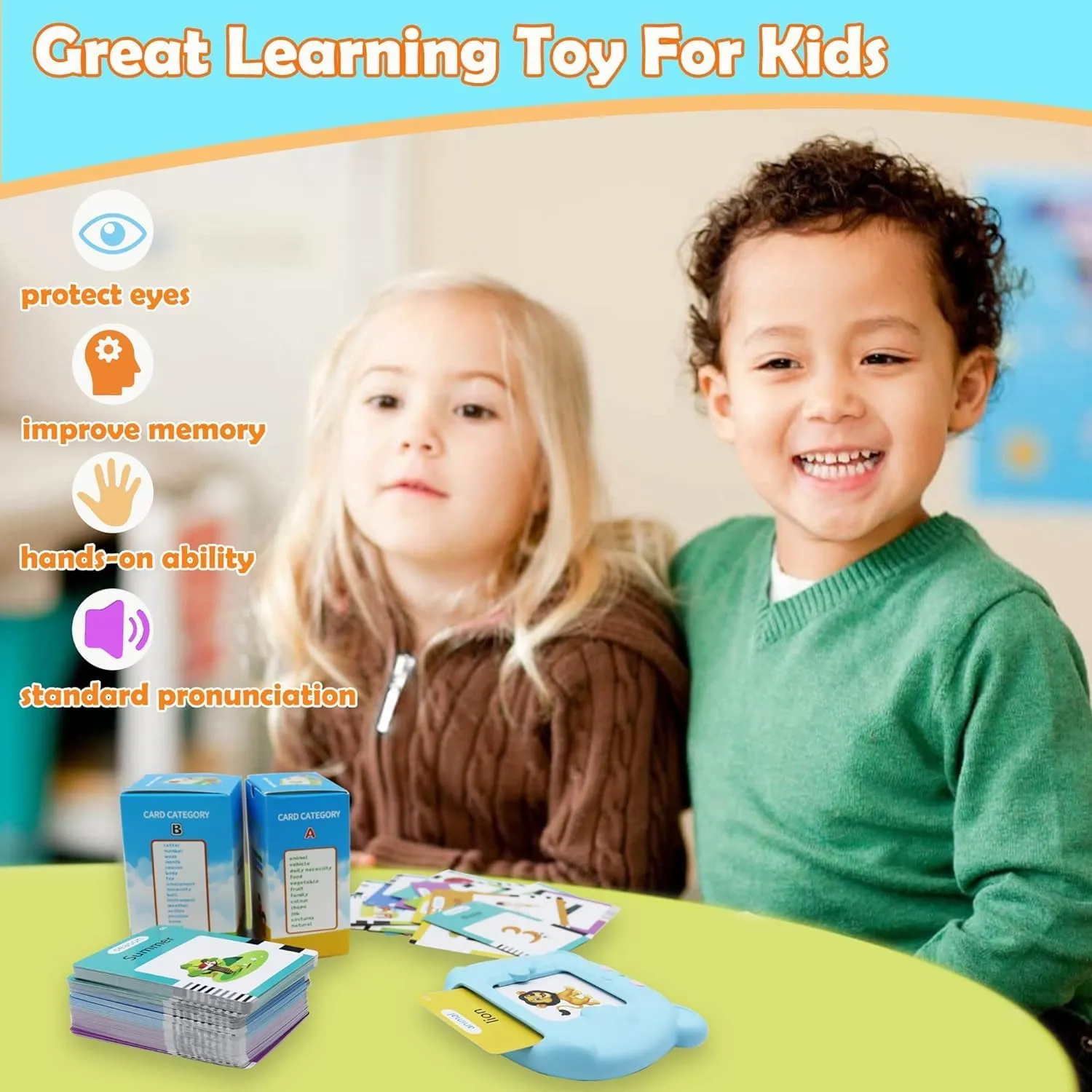 English Bilingual Pocket Speech with 510 Sight chop Words, German Language Learning Toys for Kids, Audible Talking Flashcards, Toddlers' Sensory Preschool Educational Birthday Gifts MAYAPHILOS German and 