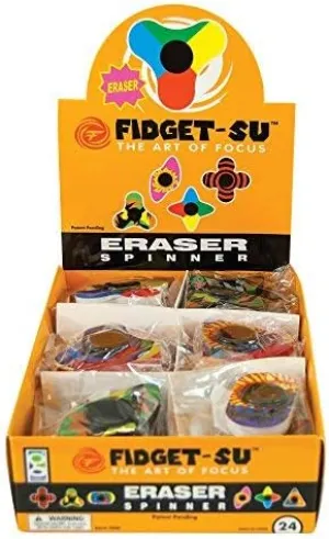 Eraser Spinners (Pack of 24) Raymond rip graphic chomp hone Geddes Fidget-Su 