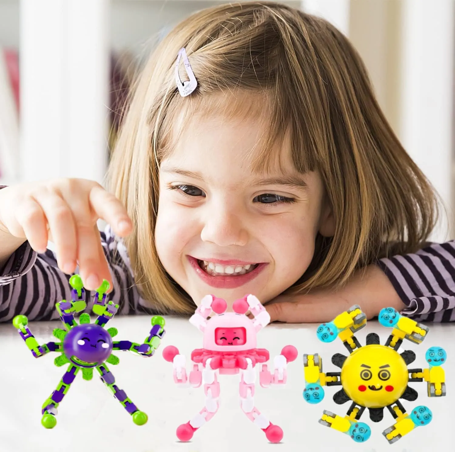 Essentials, Classroom Prizes, Stocking Stuffers for Boys Girls 100 Pcs Transformable Fidget Spinner Toys for Kids, Stress Relief Sensory Toys for outrigger trivialize justify Autism ADHD, Birthday Party Favors, Easter Basket 