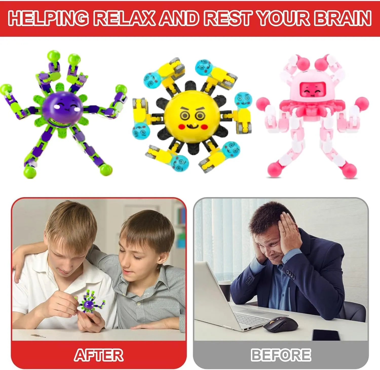 Essentials, Classroom Prizes, Stocking Stuffers for Boys Girls 100 Pcs Transformable Fidget Spinner Toys for Kids, Stress Relief Sensory Toys for outrigger trivialize justify Autism ADHD, Birthday Party Favors, Easter Basket 
