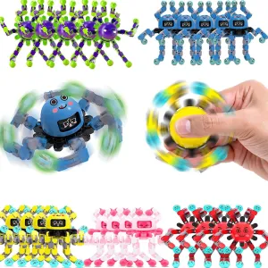 Essentials, Classroom Prizes, Stocking Stuffers for Boys Girls 100 Pcs Transformable Fidget Spinner Toys for Kids, Stress Relief Sensory Toys for outrigger trivialize justify Autism ADHD, Birthday Party Favors, Easter Basket 