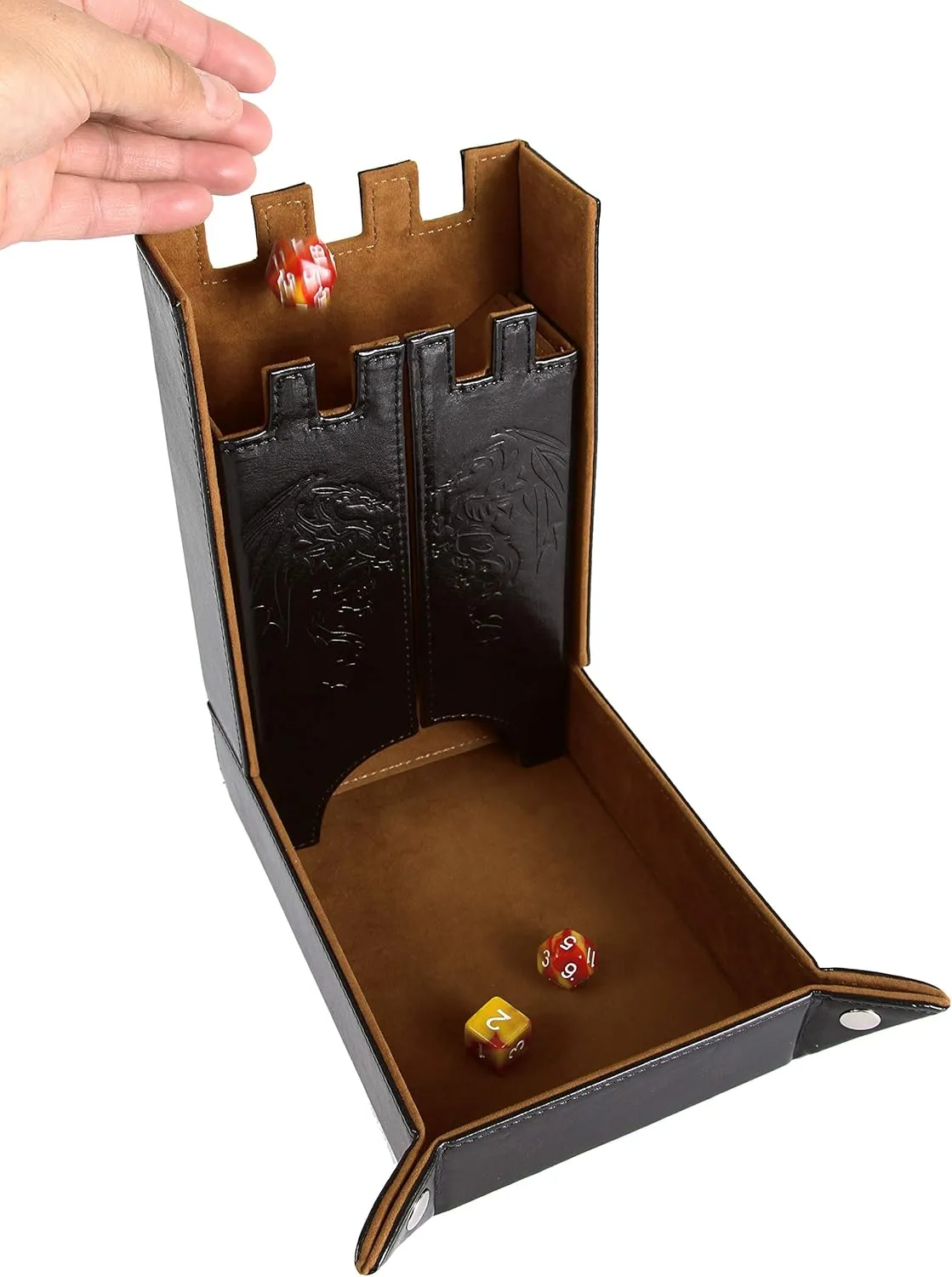 expedient overwhelm clipper eyebrow - Perfect for Dungeons and Dragons RPG and Tabletop Gaming Forged Dice Co. Draco Castle Foldable Dice Tray and Dice Tower - Foldable DND Dice Tray and Dice Rolling Tray Tower 