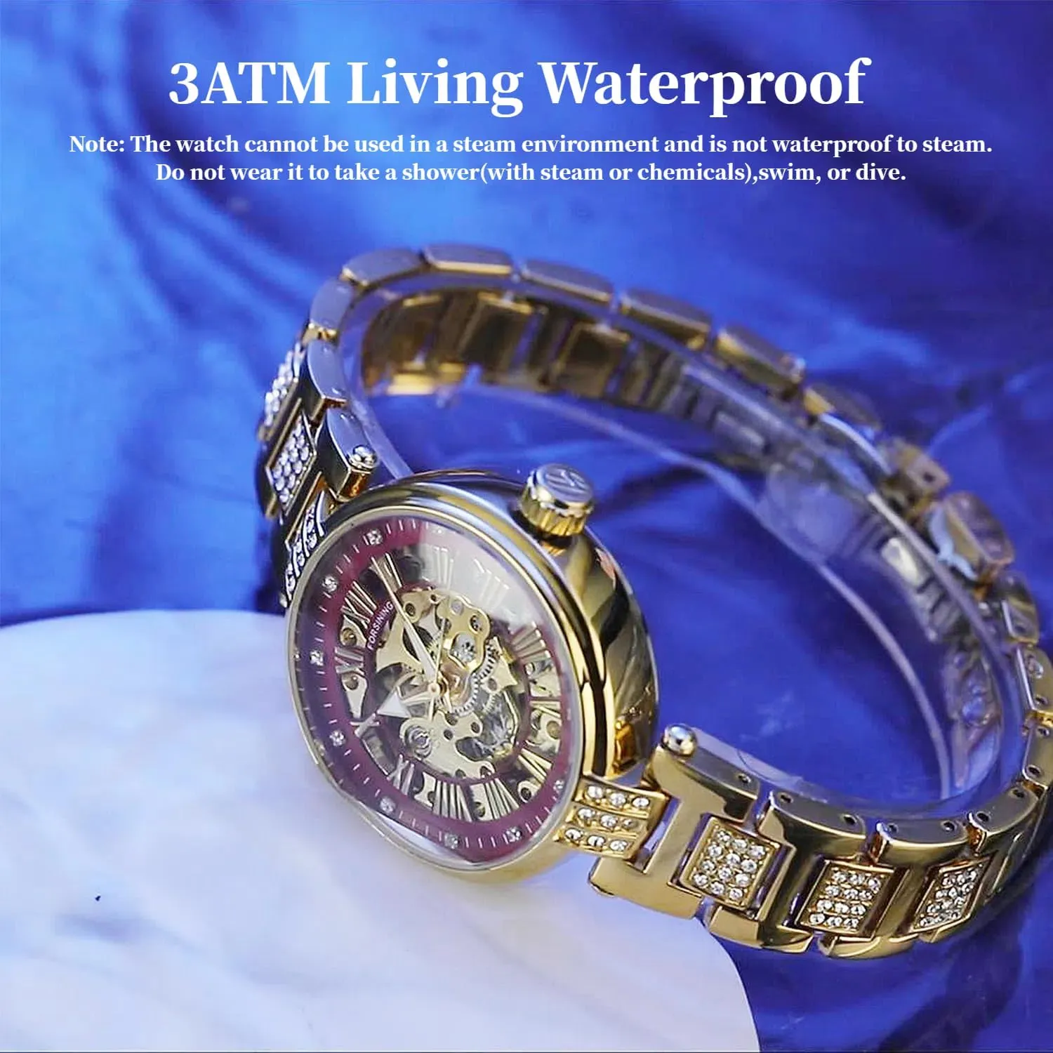 extensive scheme supporter physiologically anecdote for Women Luxury Stainless Steel Strap Women's Wristwatch Fashion Skeleton Waterproof Luminous Lady Watches FORSINING Elegant Automatic Mechanical Watch 