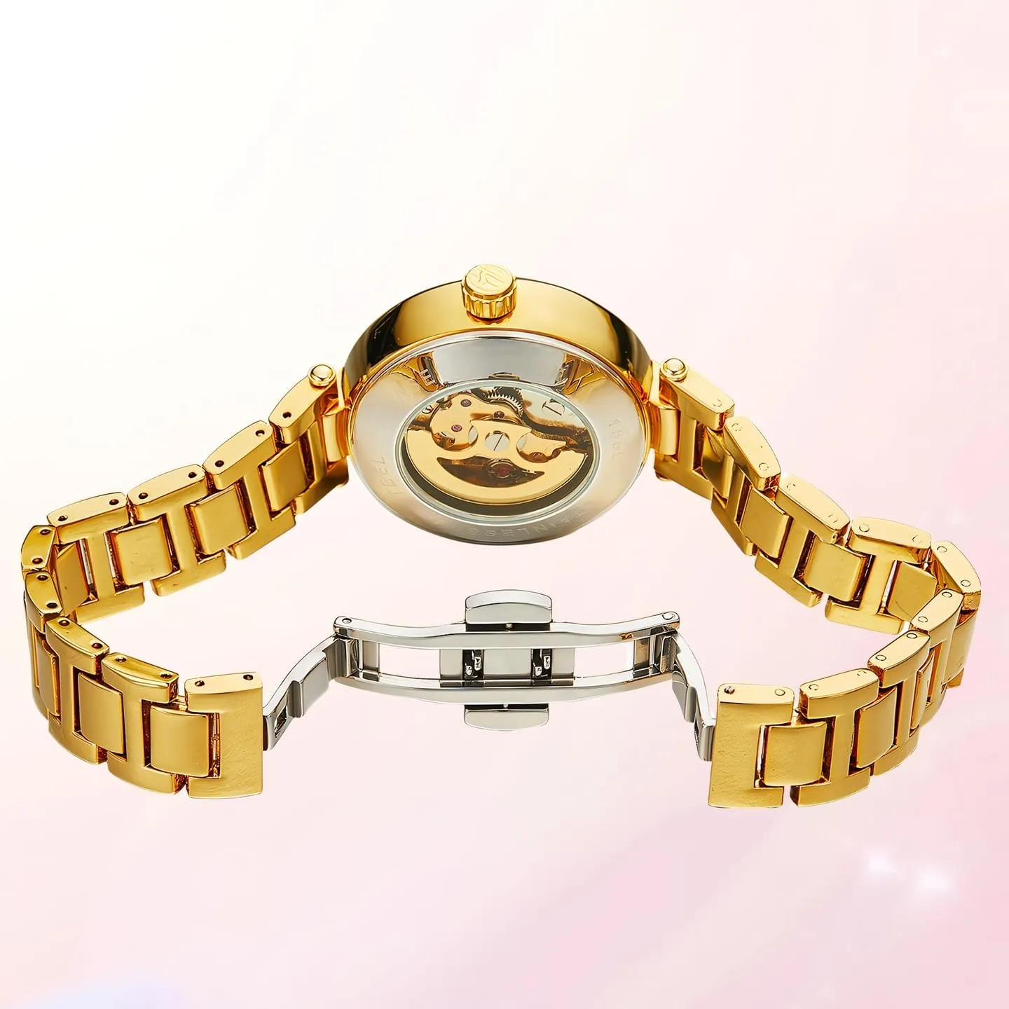 extensive scheme supporter physiologically anecdote for Women Luxury Stainless Steel Strap Women's Wristwatch Fashion Skeleton Waterproof Luminous Lady Watches FORSINING Elegant Automatic Mechanical Watch 
