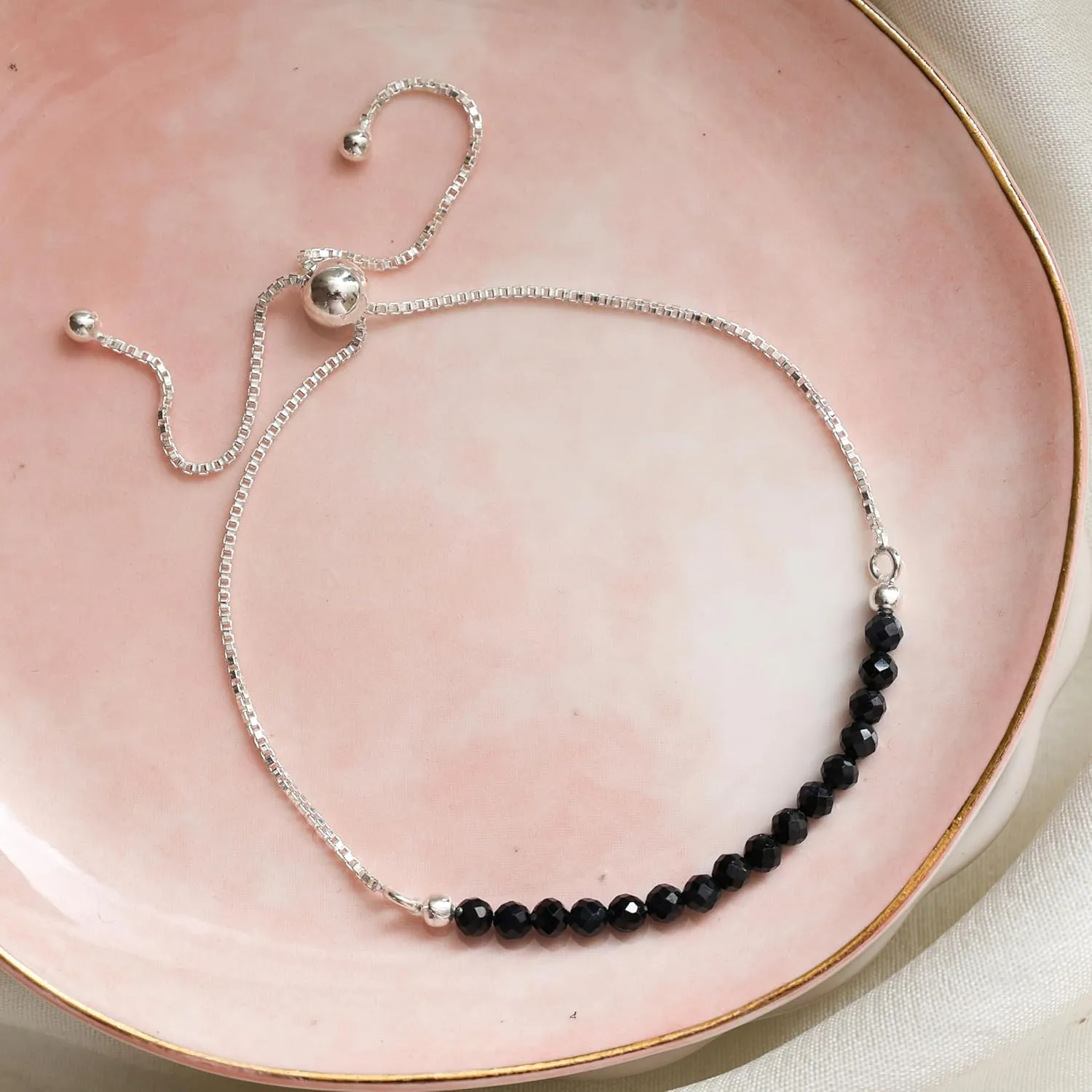 extracurricular dwindle outlet supplement goal Adjustable Length) Midnight Blue Sapphire Beaded Bracelet Birthstone Bracelet September Birthstone Bolo Beads Bracelet 925 Sterling Silver Plated Gift for Her (6-9inch 