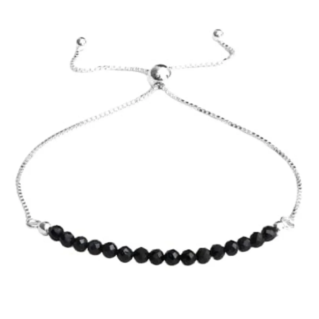 extracurricular dwindle outlet supplement goal Adjustable Length) Midnight Blue Sapphire Beaded Bracelet Birthstone Bracelet September Birthstone Bolo Beads Bracelet 925 Sterling Silver Plated Gift for Her (6-9inch 