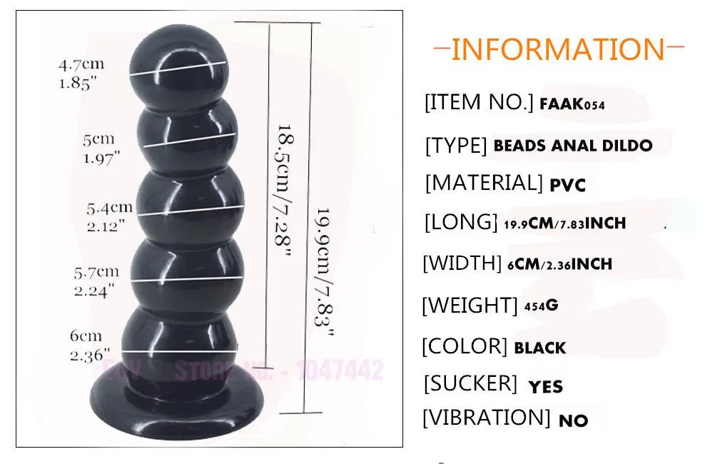 FAAK Large Anal Beaded Dildo 2 Colors