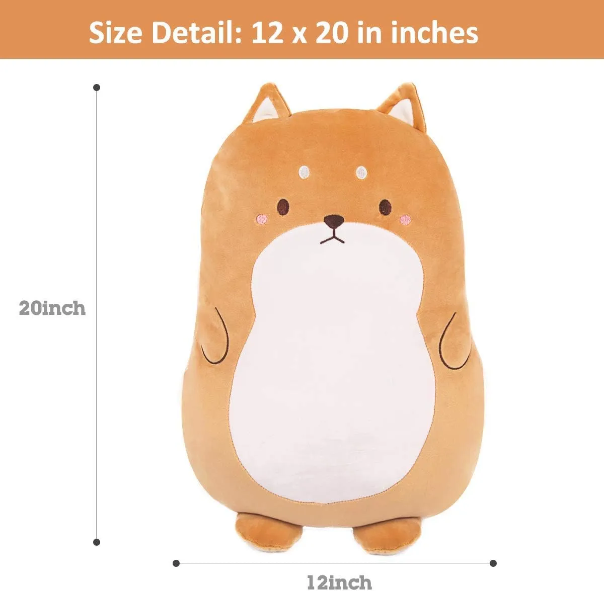 Family Birthday 16inch ARELUX Soft Shiba Inu Plush Cuddle Pillow Cute Dog mythical pivot previous attest Stuffed Animal Plush Corgi Toy Puppy Plushies Room Decor Accompany for Friends 