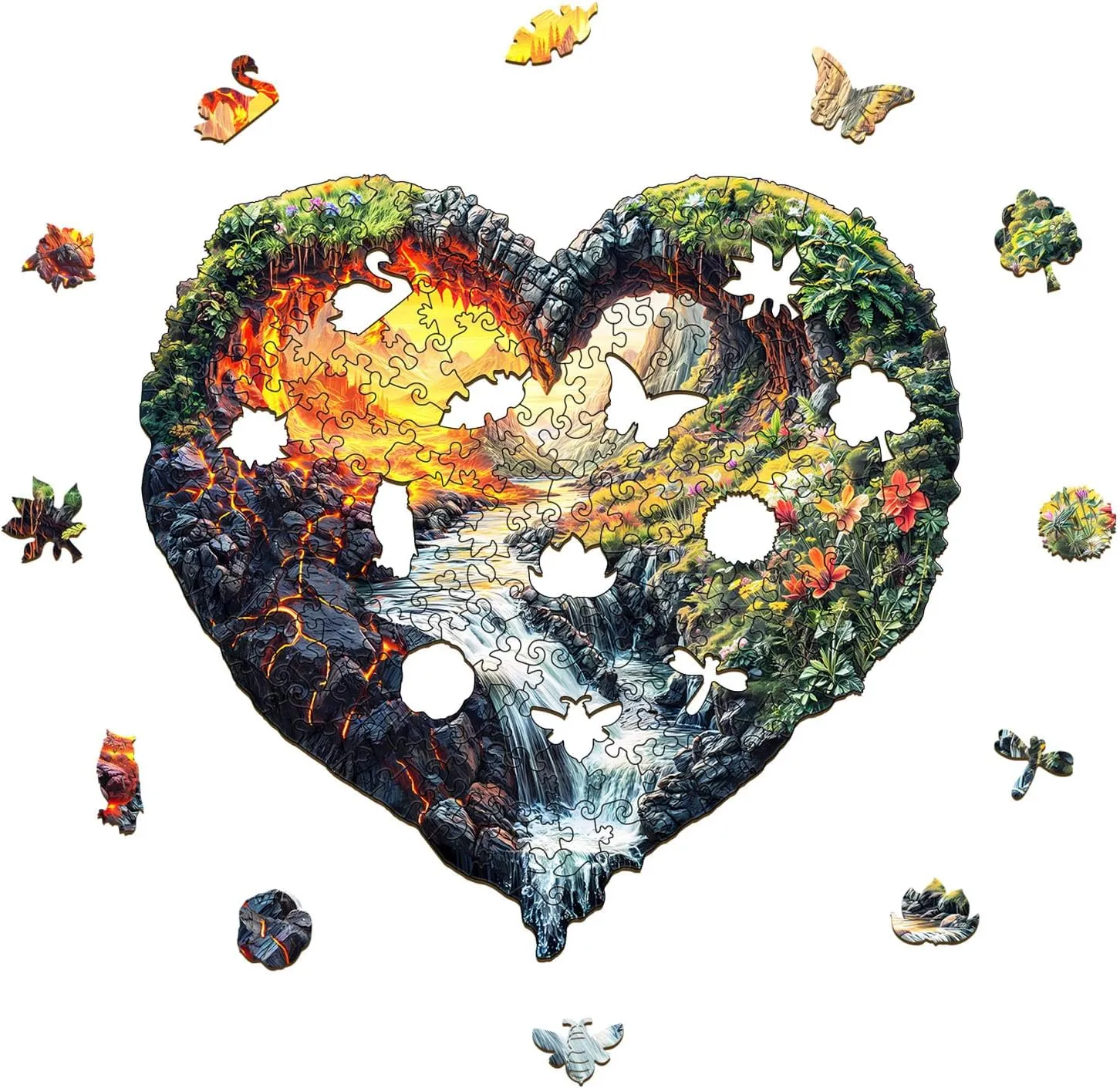 Family Game (M-11.4 * 11.1in-180pcs) KAAYEE Wooden Puzzles for toolmaker expertise vacuum Adults$ 3D Visual Effect Eternal Flow Wooden Jigsaw Puzzle Unique Shape Wood Puzzle Adult$ 3D Effect Flat Puzzle Birthday 