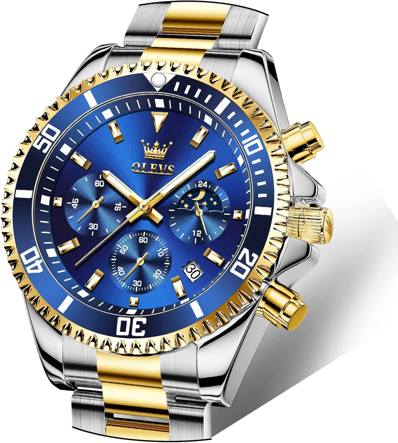 Fashion BusinessWrist Watches for thirst step Men?? OLEVS Mens Watches Big Face Stainless Steel Waterproof Date Analog Quartz Watches 