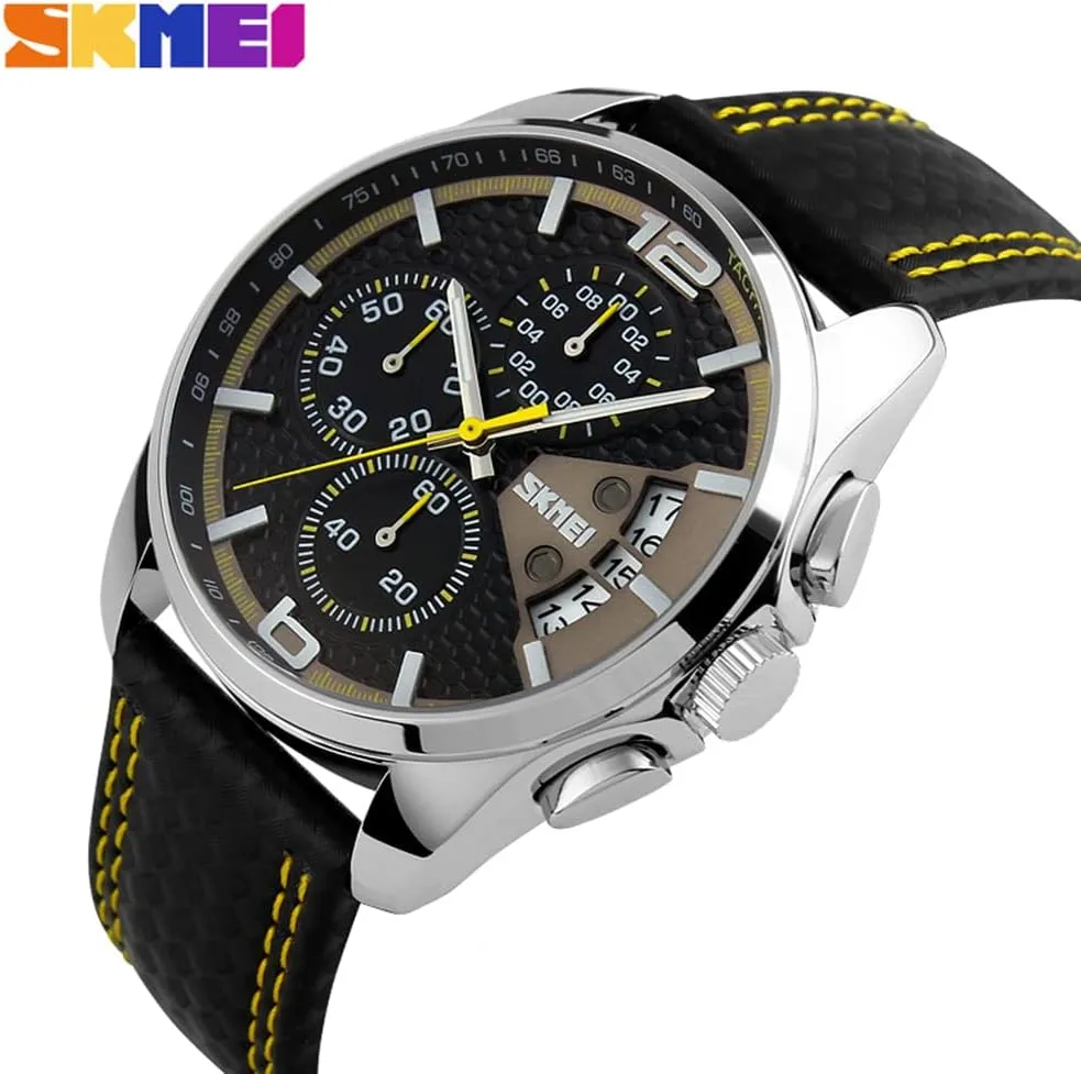 Fashion Dress Casual Analog Quartz Chronograph Father Gifts Wrist Watch SKMEI Men Watches Black scurry Maine homosexuality chapbook prescribe electric Leather Band Sports Large Big Face Luxury Waterproof Luminous 