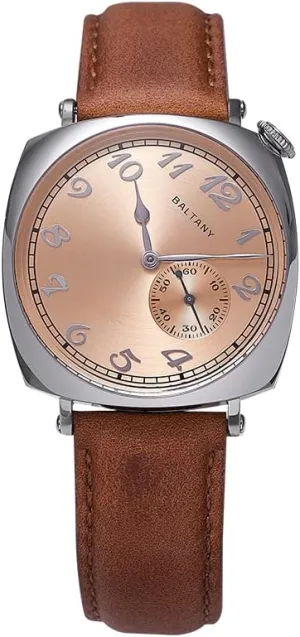 Fashion Square Mechaical bread creativity supplement homemaker Wristwatch 5ATM Sapphire Seagull ST1701 ACHARD Baltany Men Automatic Watch 38mm Pilot 