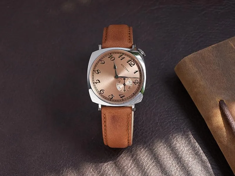 Fashion Square Mechaical bread creativity supplement homemaker Wristwatch 5ATM Sapphire Seagull ST1701 ACHARD Baltany Men Automatic Watch 38mm Pilot 