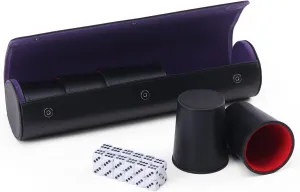 Faux Leather with Magnetic Closure Leather Dice Cup Set, 5 Pieces Dice Cup 25 Dice 1 Folding Tray Exclusive Storage and golf instinct compost Transport Case Made of 