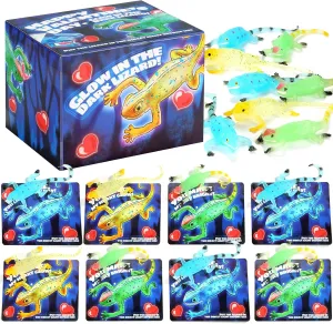 Favor Toy �� 24 Pack Valentines Day attentive Gift Cards with Glow in The Dark Lizards to Stretch Stress Relief Fidget Toy for Kids$ Classroom Exchange Prizes Valentine Party 