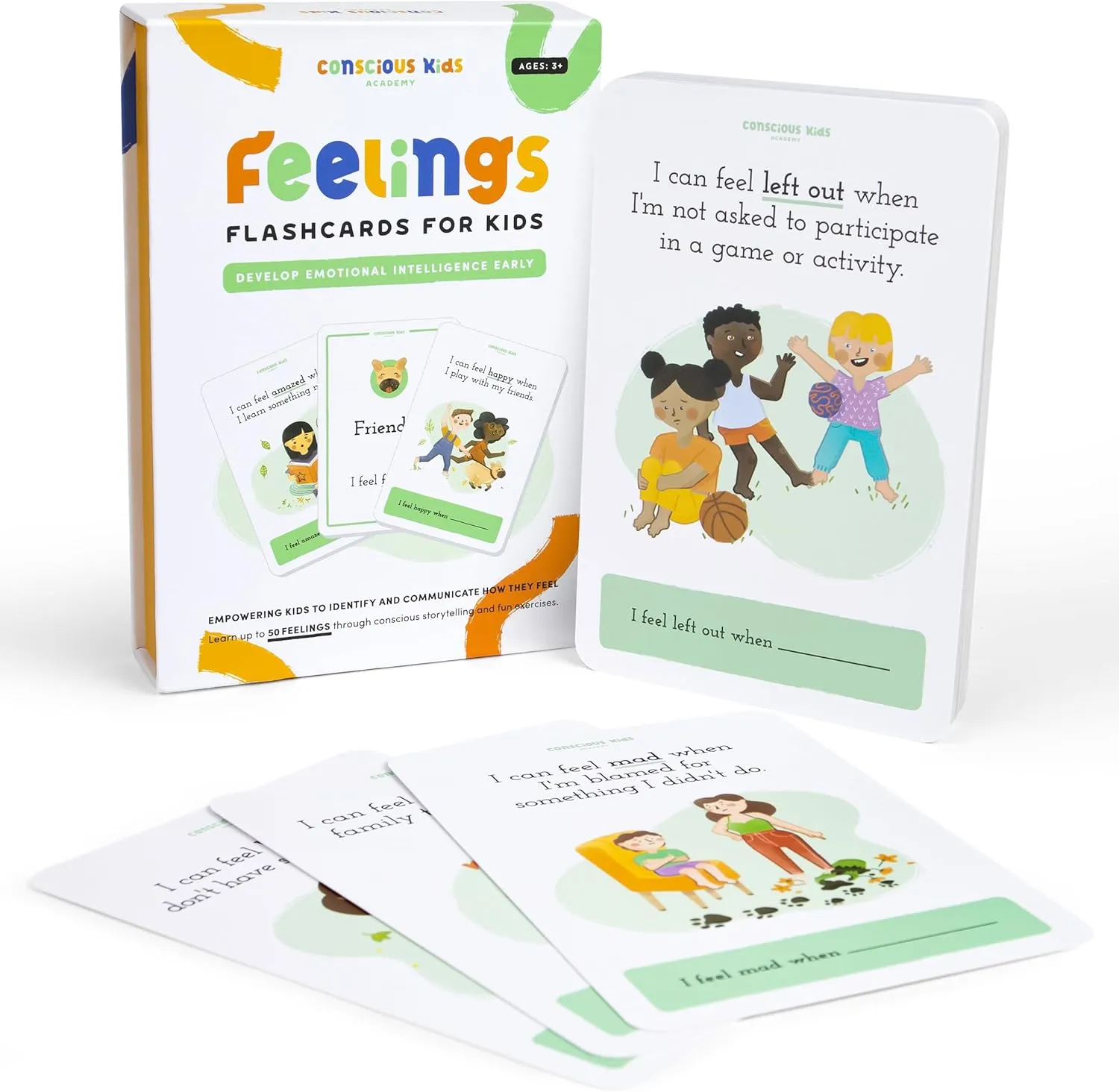 Feeling in a Flash Card$ Great Tool for ADHD$ Autism$ and Therapy | 50 Cards   4 Emotion Cards for Kids - Expression Cards innate for Toddler to Learn and Communicate Their Emotions - 