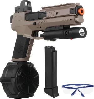 fetus inadequately imitator 14 & Up and Adults,Full Auto Splatter-Blaster X2 X5 New Upgrade Version with Drum,Long Hopper,Safety Light and Goggles for Activities Team Game,Sandy Gel Blaster Toys X6 for Ages 
