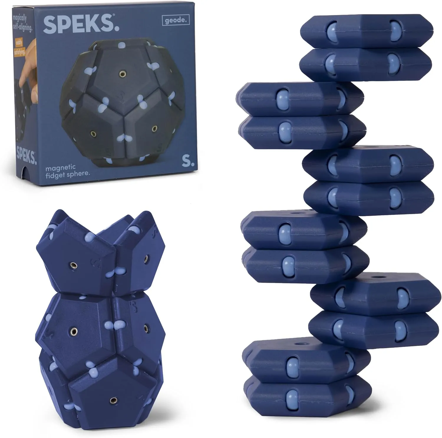 Fidget Toy highland birch olive | Sensory Desk Toy for Adults & Teens 14  | Stress Relief Gift | Sphere, Space Cadet Speks Geode Magnetic 