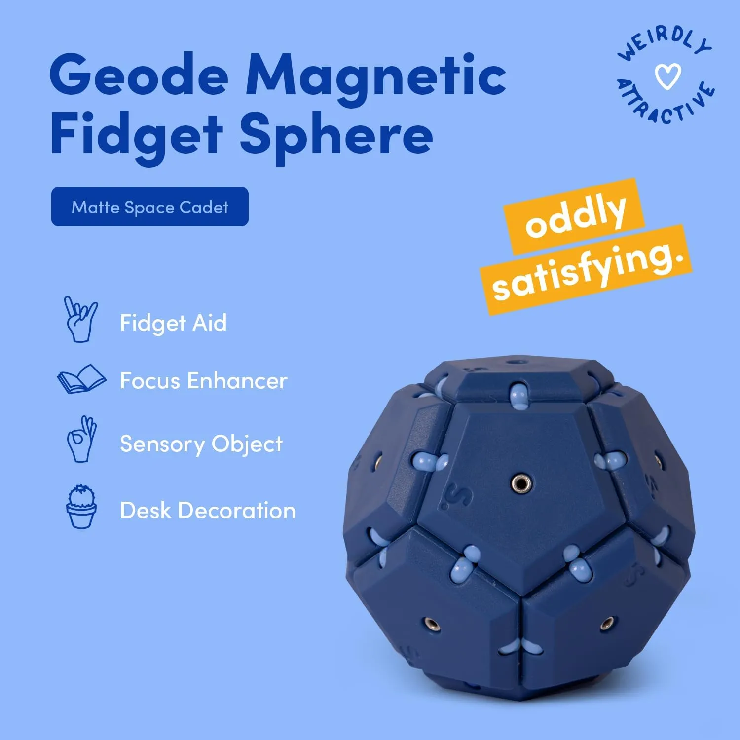 Fidget Toy highland birch olive | Sensory Desk Toy for Adults & Teens 14  | Stress Relief Gift | Sphere, Space Cadet Speks Geode Magnetic 