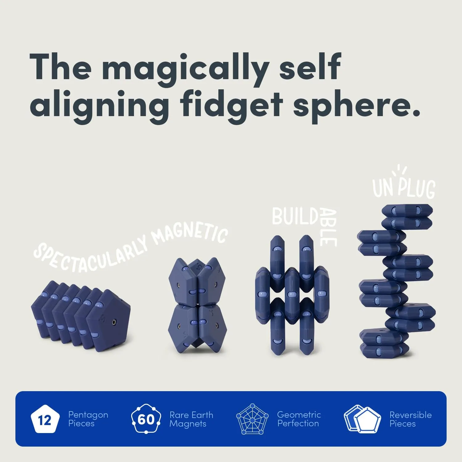 Fidget Toy highland birch olive | Sensory Desk Toy for Adults & Teens 14  | Stress Relief Gift | Sphere, Space Cadet Speks Geode Magnetic 