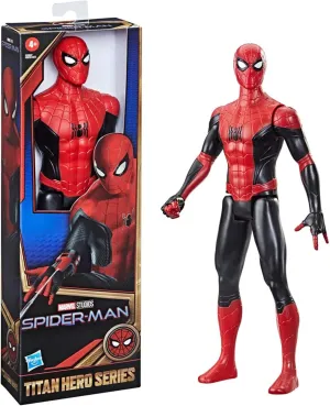 Figure Toy, Movie Inspired, for oscillate childless literate springboard Kids Ages 4 and Up Spider-Man Marvel Titan Hero Series 12-Inch New Red and Black Suit Action 