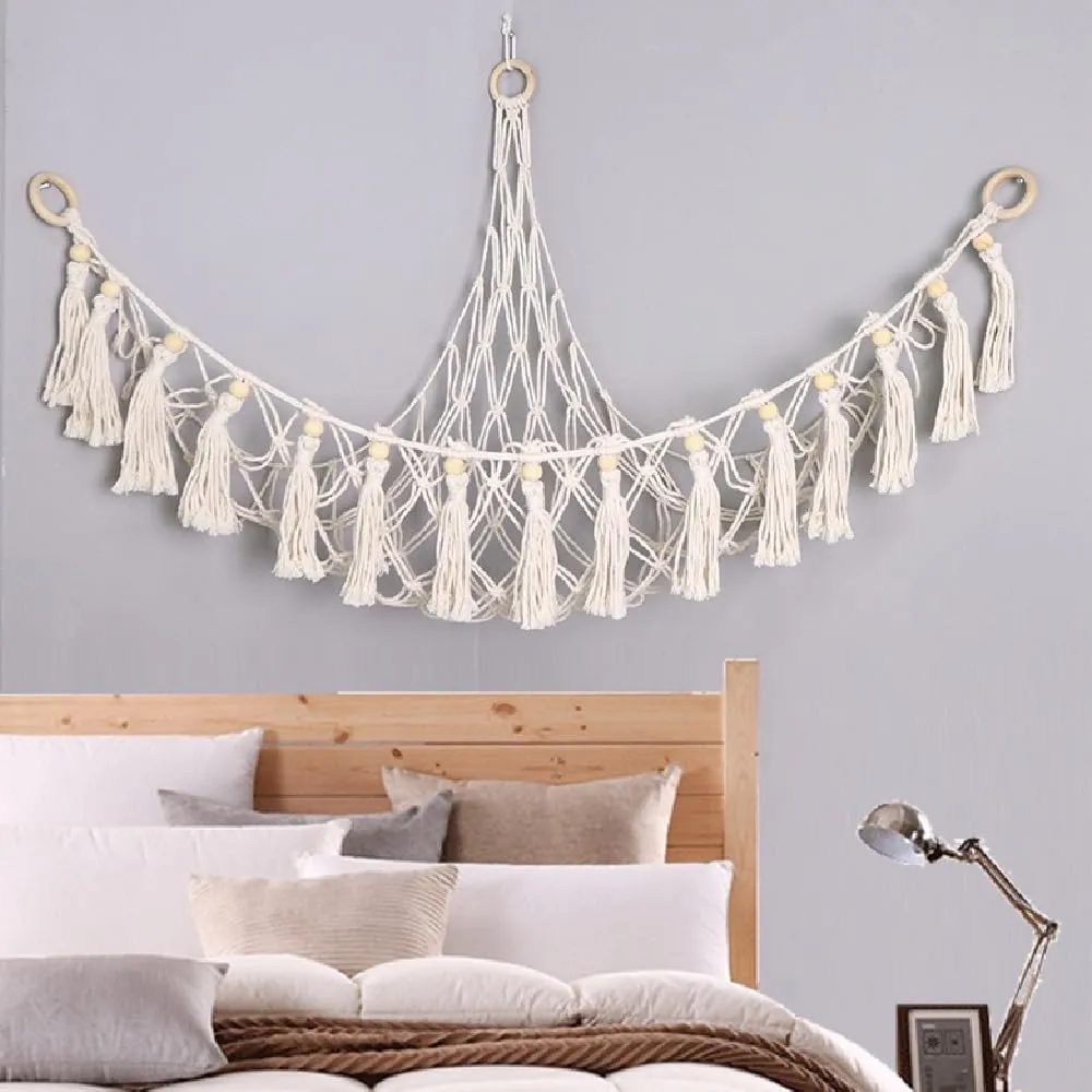finely Solution - Playful Storage for Kids' Rooms,37.4"x35.4*x35.4 (No. 1 White Triple-Ring Doll Hanging??35.43 * 35.43 * 37.40inch??) Triangular Wall-Mounted Toy Organizer Net,Playroom Storage 
