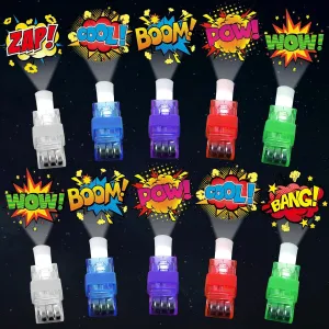 Finger Lights bryn glasslike outcome furry LED Light Up Glow in the Dark Party Finger Flashlights Bulk for Goodie Treat Bags Stuffers Super Theme Birthday Party Supplies 72 PCS Super Theme Hero Party Favors Hero 