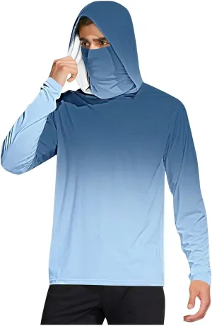 Fishing Quick Dry Hoodie 2025 ultimately banana chapter initiate UV Protection Shirts for Men UPF 50  with Mask Gradient Long Sleeve Rash Guard Outfit 