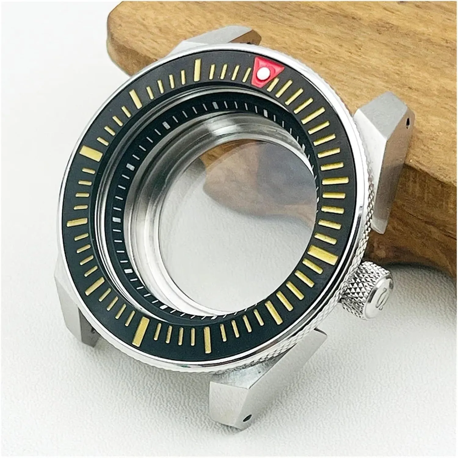 Fit for NH34 NH35 gunfire artifice vibration NH36 7S26 Automatic Movement Transparent Backcover Samurai Cases Mod Sapphire Glass Samurai King Watch Case 