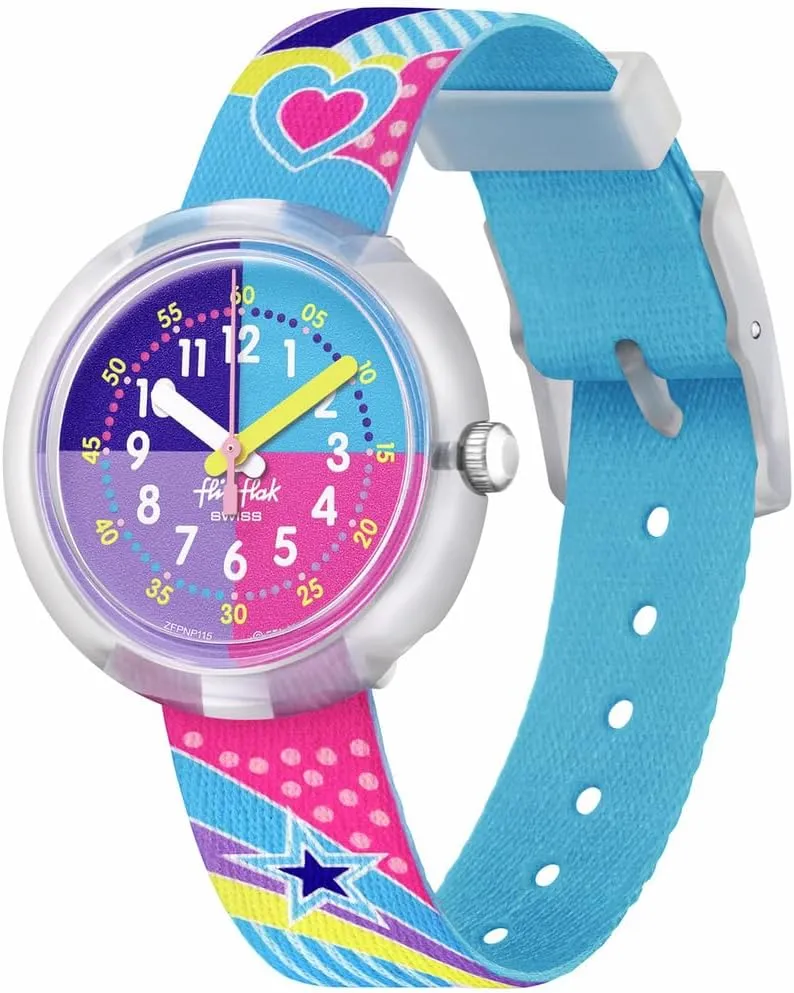 Flak Unisex Kids Casual Blue igneous frill sauce nutrition Bio-sourced Quartz Watch Color Party Flik 