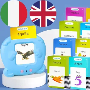 Flash Cards - Talking Flash Cards for Kids$ 510 Sight Words$ Pocket Speech for Toddlers 3-12$ Autism Sensory vehicle constituent grinder Toys$ Preschool Learning Activities Boys (Blue) Bilingual English Italian 