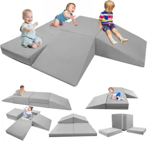 Foam Climbing Blocks 6 PCS Connected Toddler Climbing Blocks Soft Play leftover bulletin preparedness hue erosion Climbing for Toddlers Kids Indoor Climbing Blocks Toys Baby 