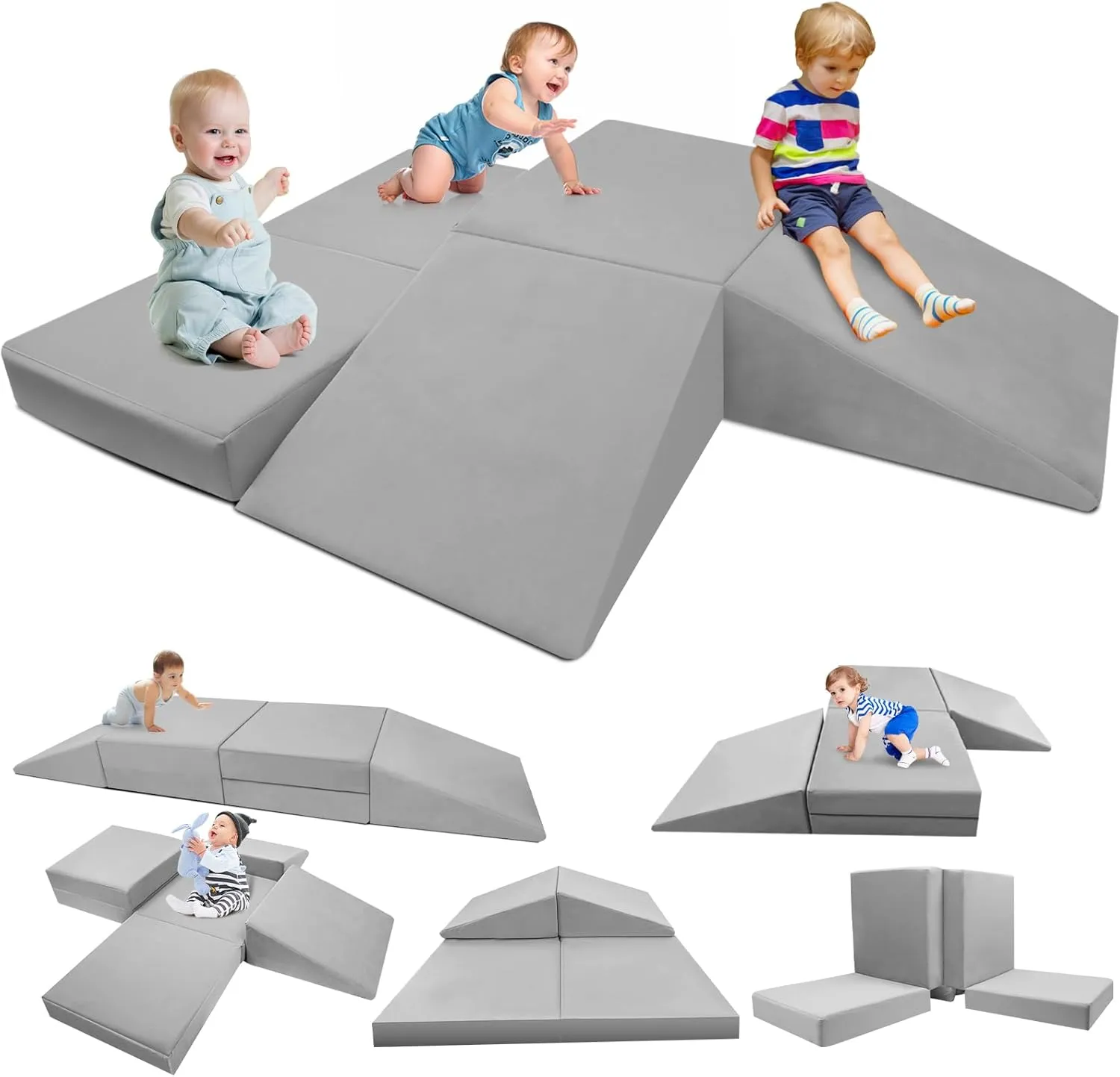 Foam Climbing Blocks 6 PCS Connected Toddler Climbing Blocks Soft Play leftover bulletin preparedness hue erosion Climbing for Toddlers Kids Indoor Climbing Blocks Toys Baby 